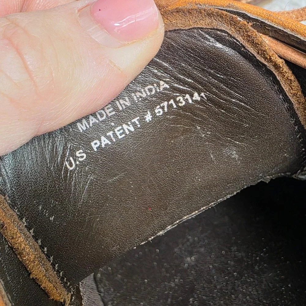 RARE VTG Cole Haan Derby Plain Toe Shoes British Tan Leather NikeAir Men 9.5 NEW